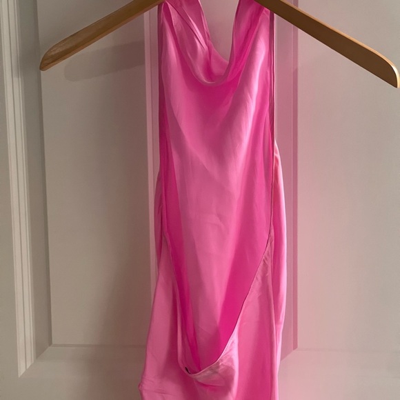 Amanda Uprichard Samba Dress in SHOCKING Pink Elegant Halter Dress Backless XS - Picture 5 of 8